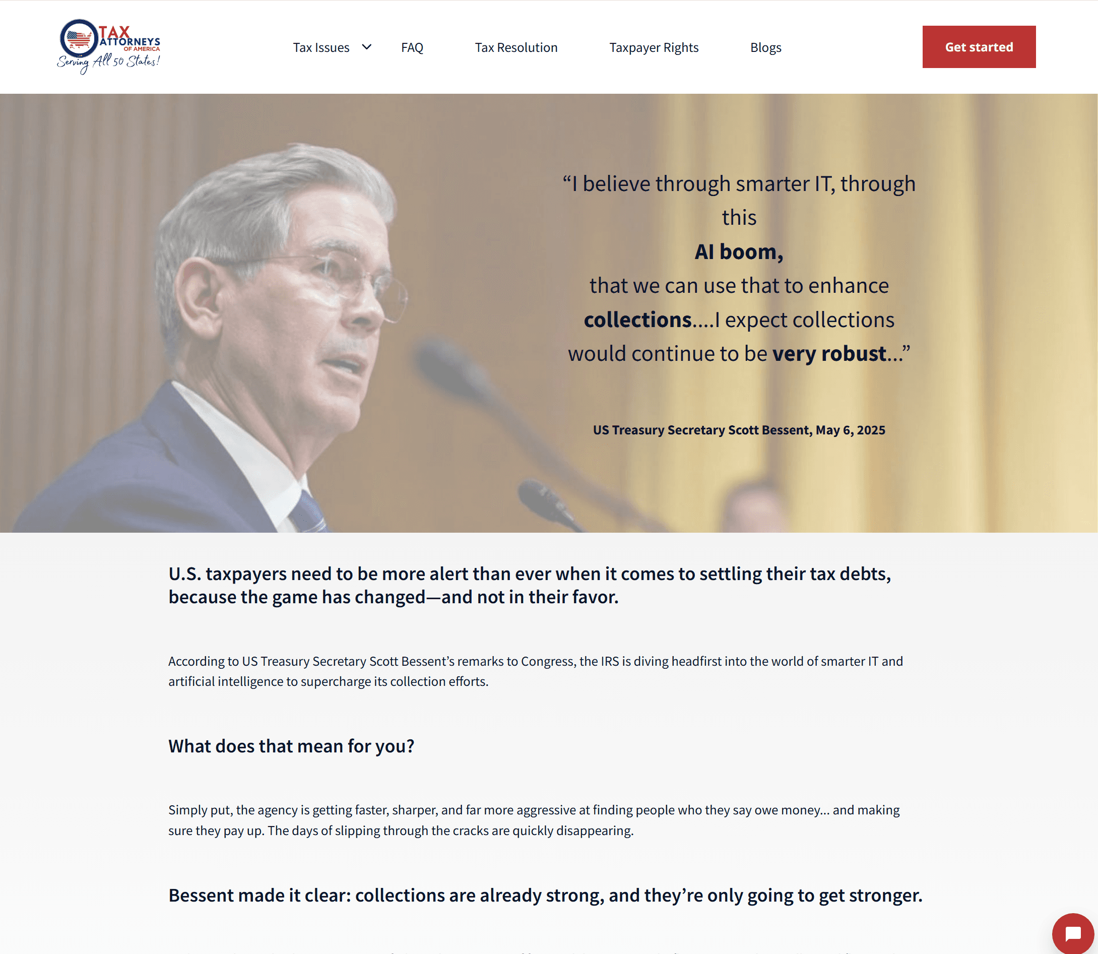 Tax shop network services page