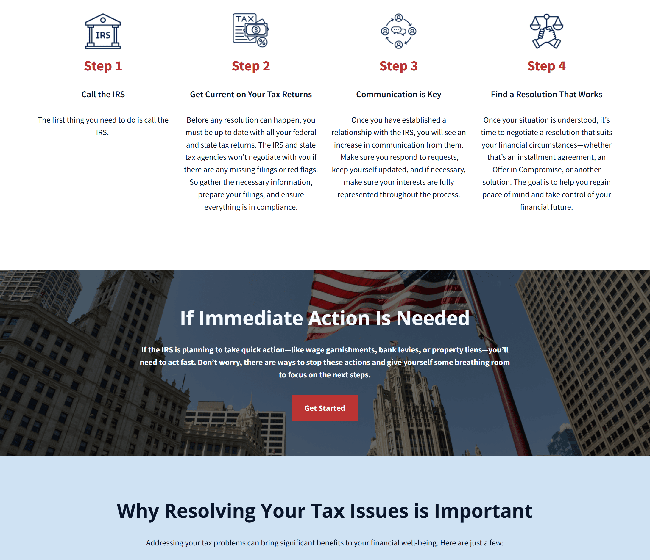 Tax shop network lead generation page