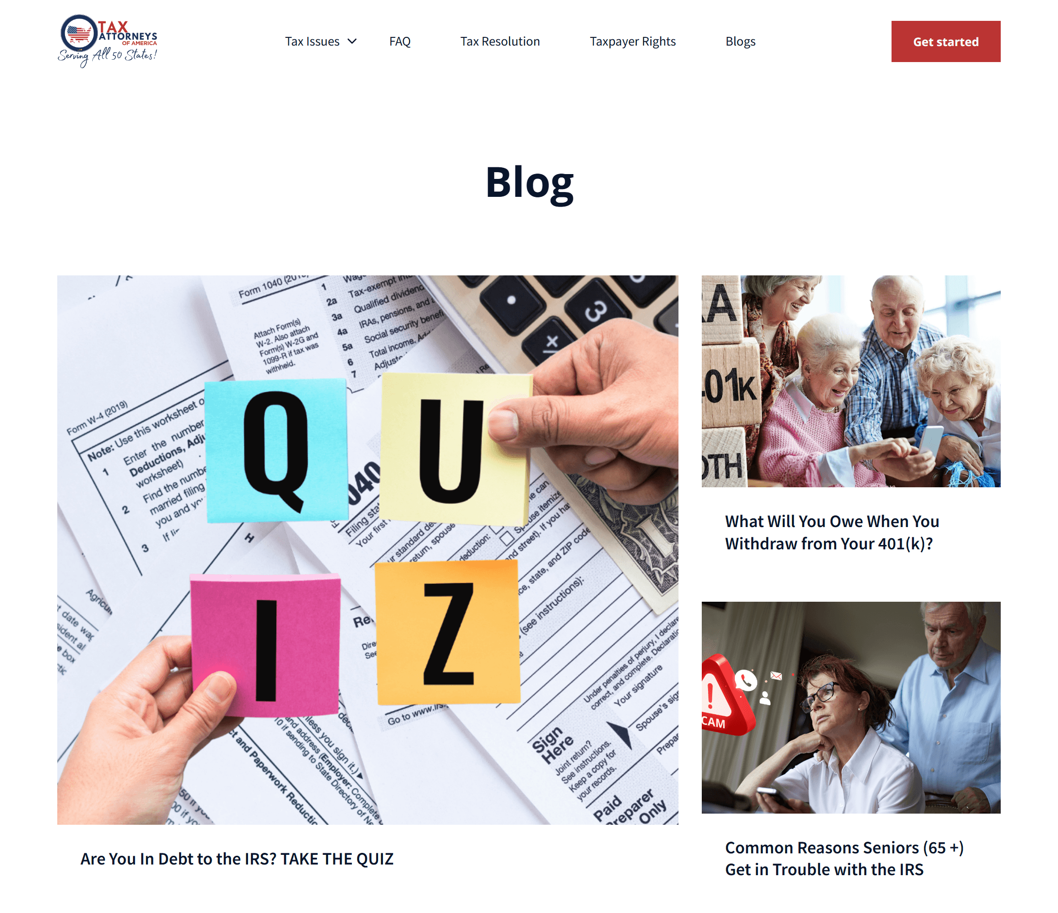 Tax shop network SEO article page